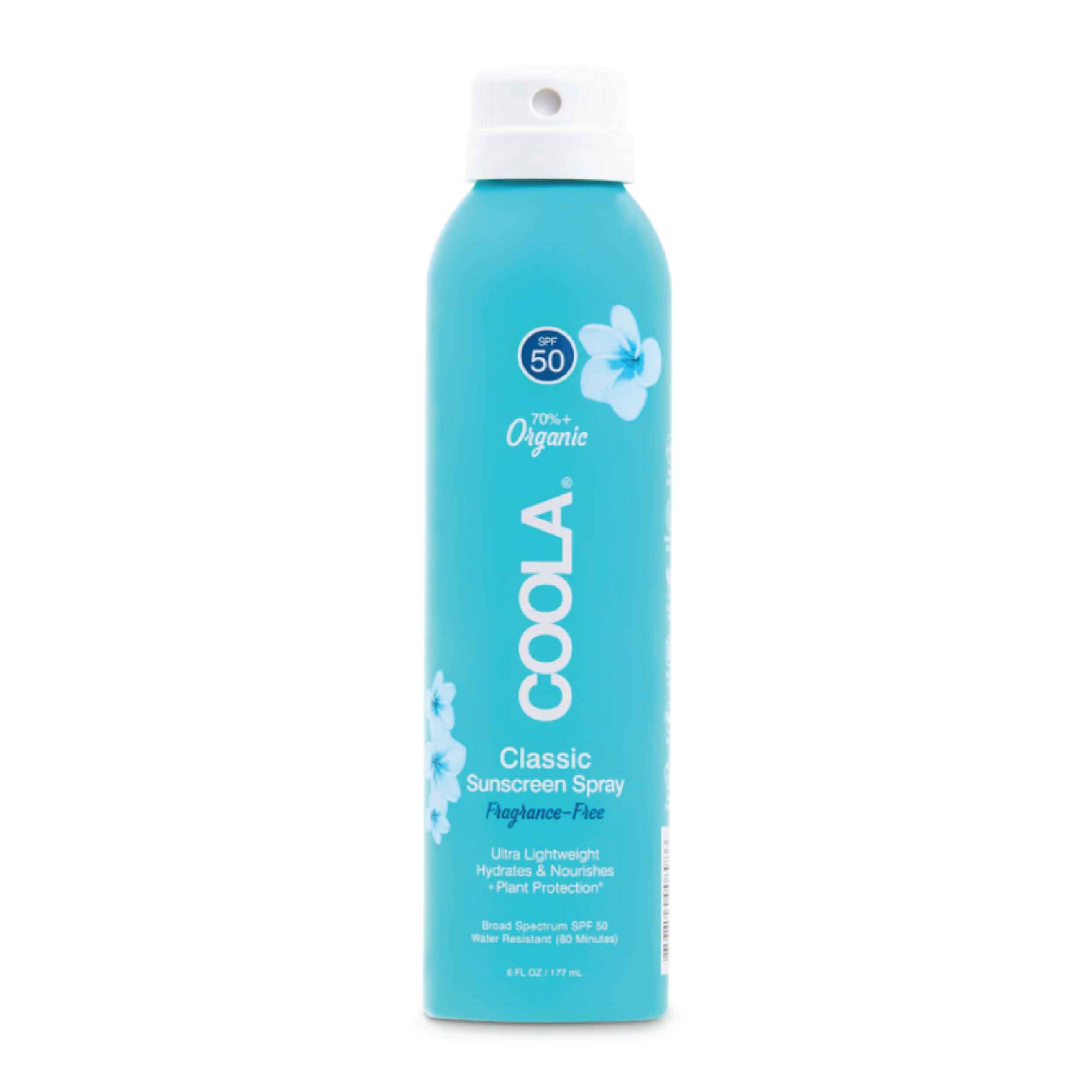 Coola Classic Sunscreen Spray SPF 50, Fragrance Free, 177 ml