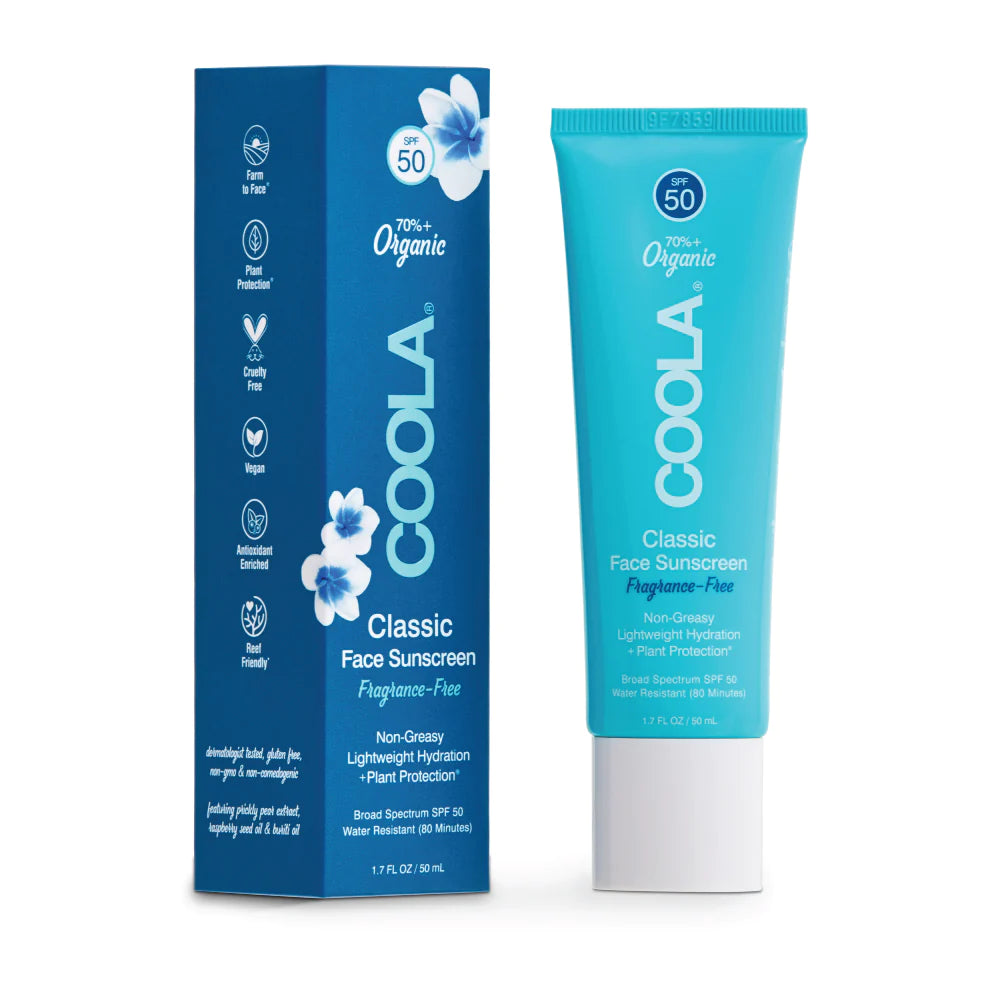 Coola Classic Face Sunscreen SPF 50, Fragrance-Free, 50 ml